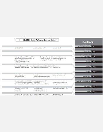 honda odyssey 2014 owners manual
